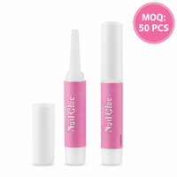 MOQ Rendah 50pcs Lem Kuku Mini Profesional 2g Perekat Kuat Etil Sianoakrilat untuk Kuku Tempel Cepat Kering Lem Ujung Kuku