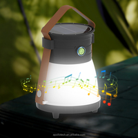 Lampe de camping solaire portable et haut-parleur stéréo, lampe torche, étanche IPX7, batterie 1200 mAh, boombox d'extérieur à portée complète