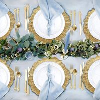 Assiettes de présentation irrégulières modernes STELLAR PATH 13 pouces Or/Argent Or Rose en PP Écologique Sans BPA pour Mariages – Vaisselle en Gros