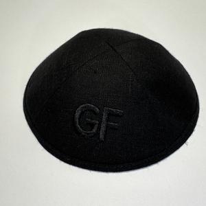 كيباه من الكتان مع حواف من الساتان أو ليبرتي، تطريز مخصص بالكامل، كيبوت من الكتان والقطن مخصص للشركات والفعاليات - Product Image 4