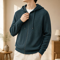Cardigan zippé à capuche en tricot rayé pour homme – Manteau fin décontracté chic pour le printemps et l'automne – Style navetteur