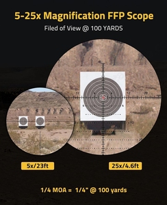 Ống ngắm săn bắn chiến thuật BearSwift-5 25x56 FFP có đèn chiếu sáng, hợp kim nhôm, chuyên nghiệp, tầm xa, chất lượng cao, mặt phẳng tiêu cự đầu tiên - Product Image 3