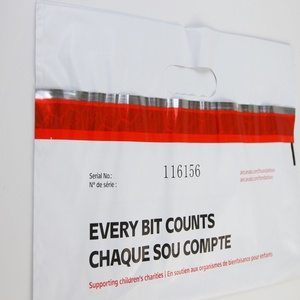 Sac de sécurité gris avec poignée, numéro de série unique et code-barres, enveloppe anti-effraction pour preuves - Product Image 4