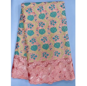 Tela de encaje de algodón africano de alta calidad con diamantes de imitación, venta al por mayor, encaje de gasa suizo para mujeres, vestidos de novia, costura - Product Image 1