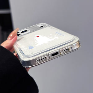 Blanco Navidad copo de <span class=keywords><strong>nieve</strong></span> líquido arena movediza TPU + PC estuche a prueba de golpes para 15/16/17 Series invierno vacaciones árbol de Navidad - Product Image 6