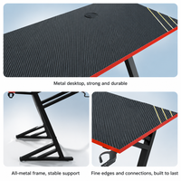 Bureau de jeu ergonomique en fibre de carbone avec éclairage LED RGB, nouveau modèle, vente en gros d'usine, montage facile pour la maison et le bureau
