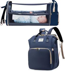 Ransel perjalanan lipat tahan air, dengan tempat tidur bayi baru lahir, tas ibu ibu, tas popok, tas bayi dengan stasiun Penggantian - Product Image 2