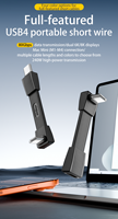 Cable USB4 de 80 Gbps, 240 W PD, USB C a Tipo C, Cable Plano Flexible FPC, Video 8K, Carga Rápida de 5 A para MacBook, iPhone 15, Thunderbolt 4