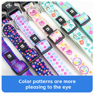 <span class=keywords><strong>Collar</strong></span> de cachorro de lujo al por mayor de fábrica, <span class=keywords><strong>collar</strong></span> de tres tamaños ajustable de perro mascota verde y ecológico, collares estampados con flores coloridas - Product Image 6