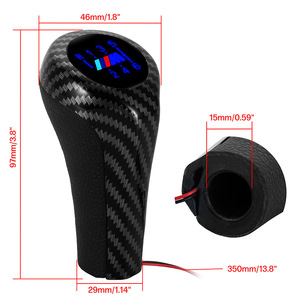 Carbon Fibre Gear <b>Shift</b> <b>Knob</b> With Led Illumination For Bmw E30 E60 E84 5 6 Speed Manual Transmission - Product Image 5