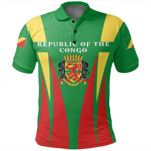 Congo African Clan Leopard Heraldic t-Shirt da uomo Cricket traspirante felpa Polo Logo personalizzato prezzo basso all'ingrosso camicia all'ingrosso - Product Image 3