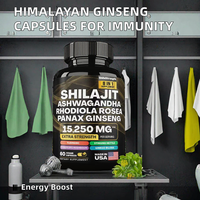 Capsules de Ginseng Naturel de l'Himalaya OEM Riches en Acides Humiques et Fulviques, Oligo-éléments, Soutien du Système Immunitaire pour Adultes, 60 Capsules, Vente Chaude
