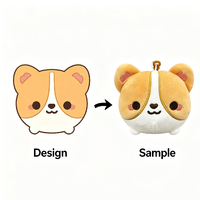 Porte-clés en peluche chien Corgi 10 cm personnalisé OEM, jouet en peluche Kawaii brodé, cadeau promotionnel