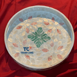 Bandeja Decorativa Redonda con Incrustaciones de Madreperla y Acabado Lacado, Marca Thanhcongcraft, 50 Piezas MOQ, Venta al Por Mayor - Product Image 5