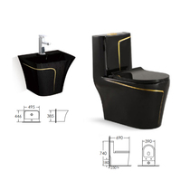 YIDA Cuvette de toilettes monobloc de luxe émaillée, à forme irrégulière, à double chasse, à fermeture douce, écologique, facile à nettoyer, pour villa et lavabo