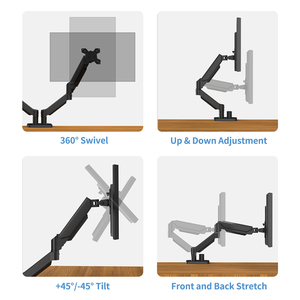 Per 13-32 "<span class=keywords><strong>doppio</strong></span> <span class=keywords><strong>Monitor</strong></span> braccio supporto da scrivania con 360 gradi girevole e regolazione in altezza <span class=keywords><strong>doppio</strong></span> Gas molla <span class=keywords><strong>Monitor</strong></span> montaggio - Product Image 5