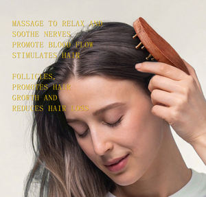 Japon Vente Chaude Gua Sha Guasha Thérapie Du Visage Cheveux Cuir Chevelu Masseur Tête avec Bâton En Bois Cheveux Cuir Chevelu Peigne Brosse - Product Image 4