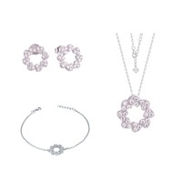 Costumes de mariage personnalisés QX, boucles d'oreilles, colliers, bracelets en argent sterling 925, ensemble de bijoux en zircone cubique de luxe pour femmes, cadeau