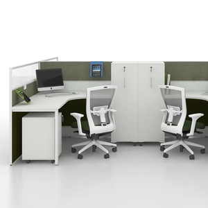 L 모양 4-10 명 모듈 식 현대 작업 스테이션 책상 사무실 가구 - Product Image 1