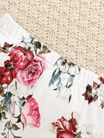 Vêtements d'été pour bébé fille, ensemble chemise à lettres et pantalon long à imprimé floral, ensemble 2 pièces en coton doux pour bébé fille avec manches à volants