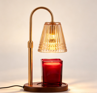 Lampe chauffe-bougie avec minuterie et variateur d'intensité, chauffe-bougie sans flamme pour bougies en pot, chauffe-cire réglable en hauteur