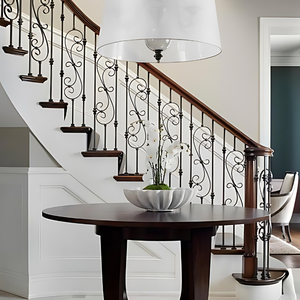 Rampe d'escalier en fer forgé de style moderne de haute qualité, main courante en acier pour terrasse, décoration d'escaliers de villa, marque TTD - Product Image 1