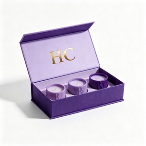 Boîte cadeau de luxe sur mesure pour bougie parfumée avec logo, emballage rigide à fermeture magnétique pour pot de bougie en cire de soja, fournisseur en gros - Product Image 2