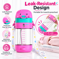 Bouteille à paille anti-fuite personnalisée pour tout-petits avec paille lestée et couvercle pop-up 260ml 340ml OEM ODM