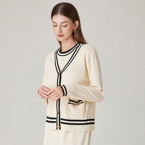 Primavera tinta unita in maglia <span class=keywords><strong>sexy</strong></span> abito abito sottile due pezzi in maglia <span class=keywords><strong>cardigan</strong></span> con abito due pezzi set da donna - Product Image 5