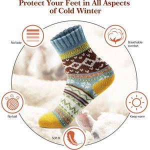 <span class=keywords><strong>Chaussettes</strong></span> en <span class=keywords><strong>laine</strong></span> <span class=keywords><strong>pour</strong></span> femmes, 5 paires, <span class=keywords><strong>chaussettes</strong></span> chaudes d'hiver, tricot épais, <span class=keywords><strong>laine</strong></span> douce, <span class=keywords><strong>chaussettes</strong></span> décontractées vintage, cadeaux <span class=keywords><strong>pour</strong></span> femmes et hommes - Product Image 4