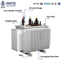 Transformateur de distribution de puissance triphasé immergé dans l'huile, 200 kVA, 500 kVA, 1000 kVA, 2000 kVA, 11 kV, 33 kV, élévateur et abaisseur de tension, pour applications électriques industrielles