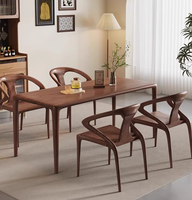 Table de salle à manger rectangulaire en bois massif de noyer noir d'Amérique du Sud, grand plateau, bureau d'atelier pour salon et usage domestique
