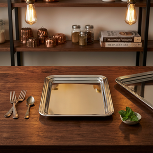 Plateau rectangulaire en acier inoxydable - Product Image 1