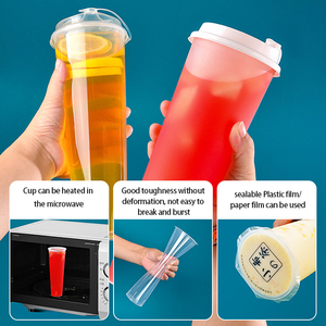 Nhà Máy Bán Buôn 90 Tầm Cỡ Ngọn Đuốc Cốc 1000Ml Trà Sữa Dùng Một Lần Trong Suốt Cốc Trái Cây Dày Tiêm Cốc Nước Trái Cây - Product Image 5