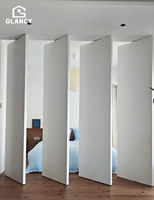 Wholesale Modern Solid Wood Dampproof Soundproof Office Movable Wall Partition Wall Wooden Sliding Folding Door