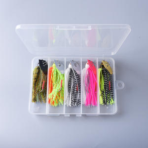 Esche da Pesca Chatterbait in 5 Colori 7g 9g 11g 14g 21g 5 Pezzi/Scatola Jig con Gonnellino in Silicone Spinner Bait con Palette Rotanti - Product Image 1