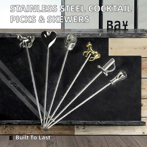 Vedela Naturals - Palillos y Brochetas para Cócteles de Acero Inoxidable Clásico, Accesorios Portátiles para Bar, Palillos para Martini y Aceitunas, Herramientas de Bar - Product Image 2