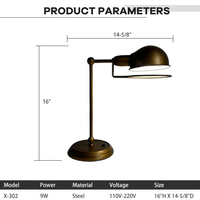 Lampe de bureau à LED avec interrupteur de commande, bras long industriel, table de chevet, chambre d'hôtel, bureau, lecture