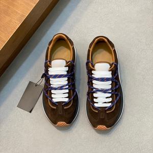 Mocasines de Cuero Genuino de Primera Calidad con Cordones en Contraste Marrón Oscuro, Zapatillas Retro de Caña Baja, Estilo Urbano Unisex Flexible - Product Image 5