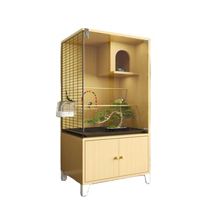 Şeffaf cam katı ahşap papağan ayakta güvercin yuva kutusu kuş kafesi ev büyük yetiştiriciliği kuş kafesi lüks kuş kafesi Villa - Product Image 1