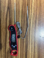 Termometer Daging Digital Bacaan Instan dengan Probe Ganda, Layar LCD dengan Lampu Latar, Fungsi Kalibrasi untuk Panggangan BBQ