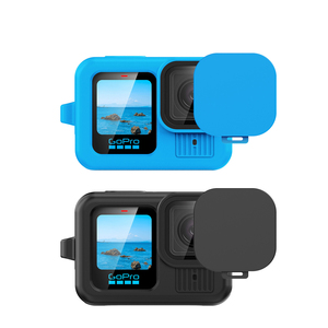 Funda de silicona caliente para GoPro Hero13 Marco protector negro con cubierta de lente Correa de muñeca Cordón <span class=keywords><strong>Go</strong></span> <span class=keywords><strong>Pro</strong></span> 13 12 - Product Image 1