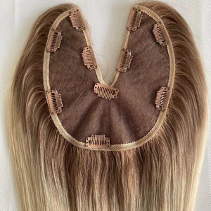 Couleur personnalisée # Extensions de cheveux humains européens 10/60 Ombré avec mèches mélangées, tissées à la main, en forme de V/U, à clipser - Product Image 2