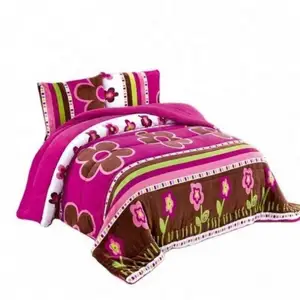 suppliers printed polyester flannel throw king size one brushed blanket quilt