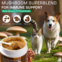 Vente en gros Private Label Pet Support Immunitaire Naturel Biologique Chaga Reishi Lions Crinière Turquie Queue Champignon Poudre pour Chiens et Chats