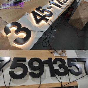 Customizable 3D LED <strong>House</strong> <strong>Numbers</strong> for Outdoor Factory Metal Stainless Steel Vertical Lighted Door Sign Electronic Companies - Product Image 3