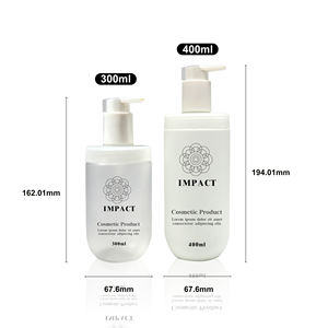 カスタム化粧品包装丸底300ml 400mlシャワージェルシャンプーコンディショナー空プラスチックポンプボトルセット - Product Image 5