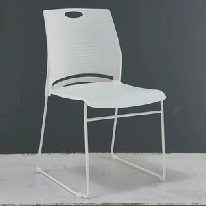 Silla de Conferencia Prosperous Seat, Silla de Oficina Apilable de Metal Blanco para Capacitación - Product Image 1