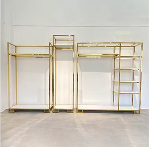 Étagère de présentation de vêtements en acier inoxydable moderne, multifonctionnelle, robuste et de luxe léger, pour boutiques et magasins de détail haut de gamme - Product Image 6