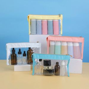 Sac de toilette portable en PVC grande capacité, respirant, pour voyage, sac à maquillage à main, vente en gros - Product Image 1